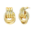 fashion style golden circle geometric twisted multi-layered twist earrings niche style design fashionable and versatile earrings