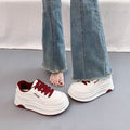 Girls' white sneakers: new spring/autumn  collection - chunky sole, versatile, warm, height-boosting, bestselling athletic skate shoes
