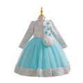 New children's formal wear set: gold thread wedding dress three-piece princess outfit for girls, perfect for piano recitals and special occasions