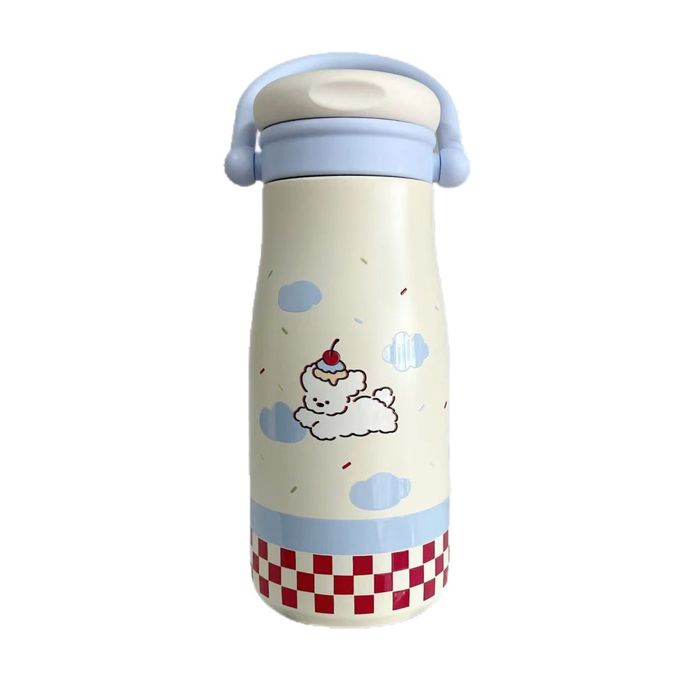 Cartoon kids thermos cup 316 ceramic liner high appearance large capacity double drinking cup portable student straw water cup