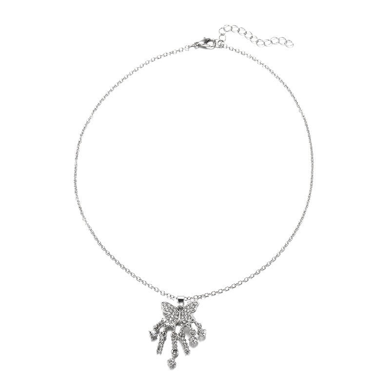 Wholesale unique necklace designs: european & american cross-border autumn/winter jewelry, women's diamond-accented light luxury korean-style ins sweater necklace
