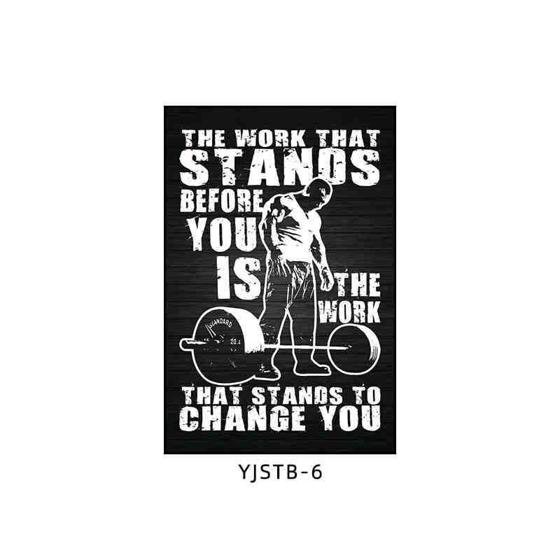 Gym wall decoration painting industrial style black and white sports inspirational poster mural boxing bodybuilding club hanging painting