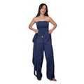 European and american  women's clothing  new bandeau top, minimalist chic blouse, relaxed sweet & cool wide-leg pants two-piece set