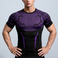 export custom seamless jacquard athletic short-sleeve men's quick-dry fitness training stretch slim-fit crew neck t-shirt for summer