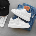 Mcqueen white shoes men's easiest for matchthick sole heightened casual sports shoes classic student board shoes popular style 8853