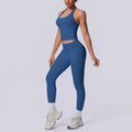 Halter sports beautiful back high waist hip lifting tight sports seamless yoga clothes quick drying breathable running fitness suit for women