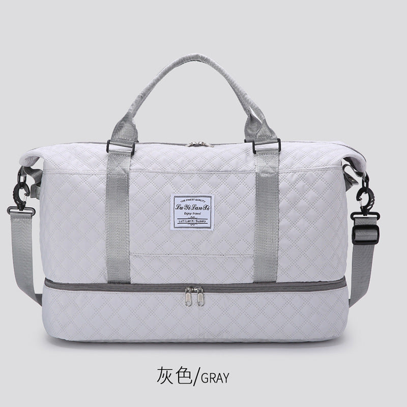 Outdoor business trip short trip bag large capacity fashion leisure fitness bag dry and wet separation moving luggage storage bag