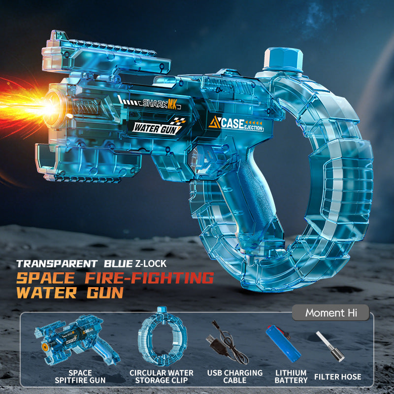 new energy-gathering ring electric water gun bursting deformation cool light large capacity fully automatic continuous water gun