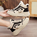 High-top women's shoes, new winter styles, trendy winter footwear, fleece-lined and thickened cotton shoes, cold-proof and warm, casual platform ankle boots
