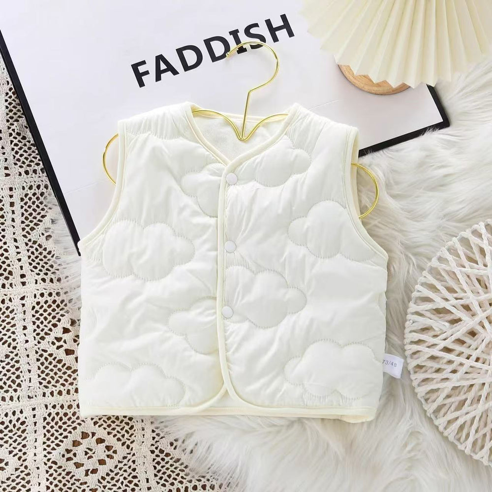 Kids' autumn/winter toddler girl's medium-thick vest, outdoor waistcoat, new infant girl's warm winter vest