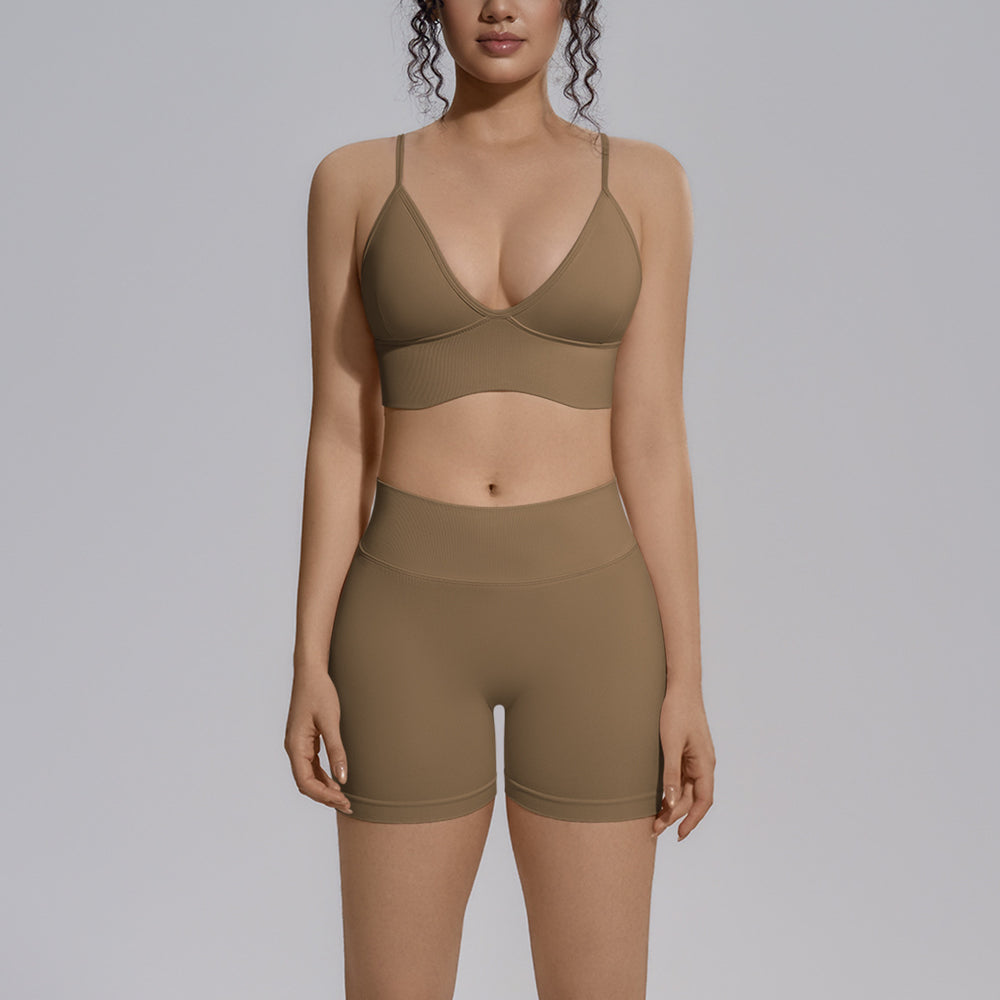 Seamless cross-border yoga set: tummy control, slimming, quick-dry activewear for fitness, outdoor leisure, running, and sports - multi-piece set