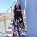 European and american cross-border e-commerce   sleeveless printed dress african plus size women's camisole maxi dress