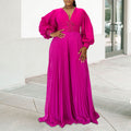 C8603 european and american plus size women's clothing  autumn/winter new long sleeve beaded sexy wide leg pleated african jumpsuit