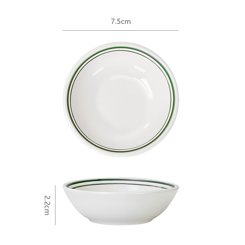 Minimalist green ceramic snack & dessert plate - restaurant, home, condiment dish, hotel hot pot dipping dish, soy sauce dish