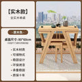 Solid wood tea table set - compact home furniture, table and two chairs combination, balcony storage leisure table and chair three-piece set
