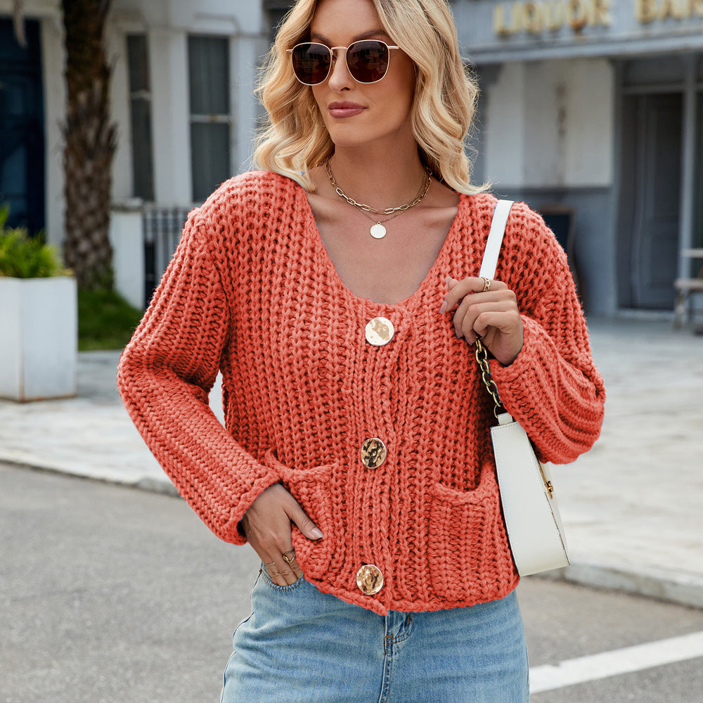 Fashion cross-border women's clothing  independent station new v-neck three-button sleeveless cardigan sweater vest