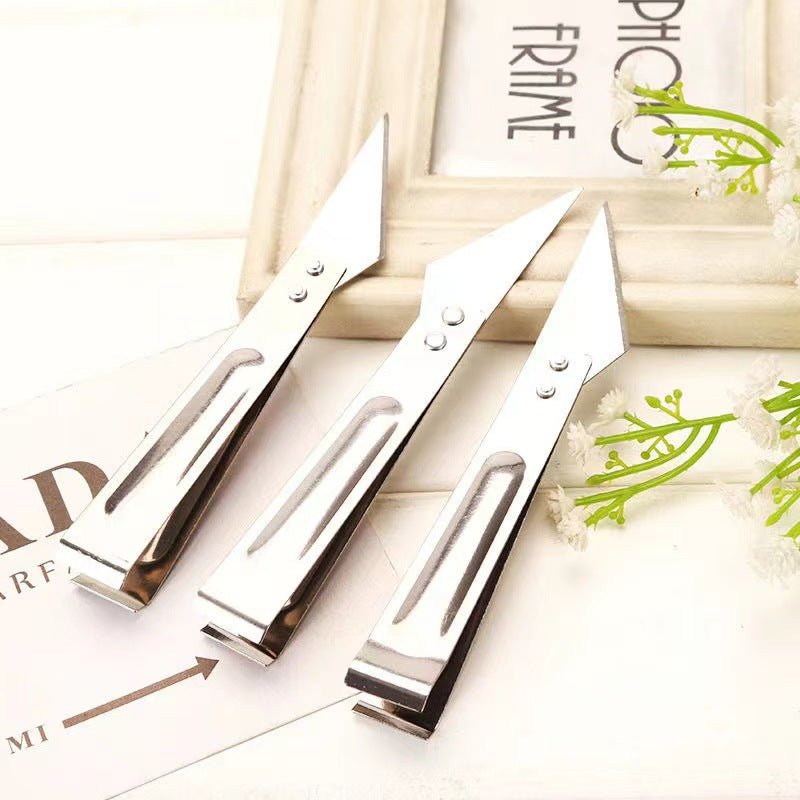 Thickened stainless steel plucking clip for home kitchen multi-functional chicken, duck, goose, pig hair clip oblique plucking device fish bone clip
