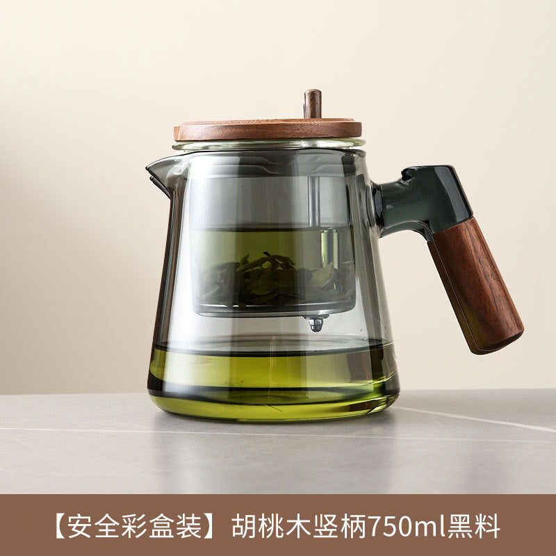 Walnut elegant cup for home tea making separation pot heat-resistant glass teapot tea maker tea water separation pot tea set