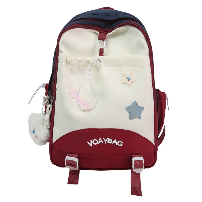 School bag for female junior high school students ins New Japanese niche design sense Campus large-capacity backpack College student backpack