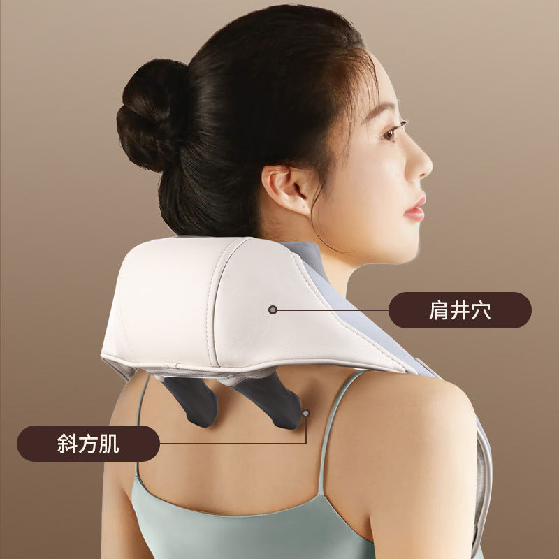 Electric massager for trapezius, shoulder, and neck - cervical spine heat therapy massager - neck kneading massage shawl - small gift for shoulders and back