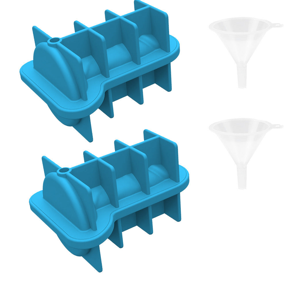 Cross-border explosion spoof creative silicone ice grid with funnel with cover easy demoulding KTV party, ice mold wholesale