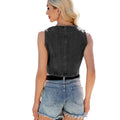 Fashionexport cross-border women's clothing spring and summer new  independent station washed denim vest hot girl vest top