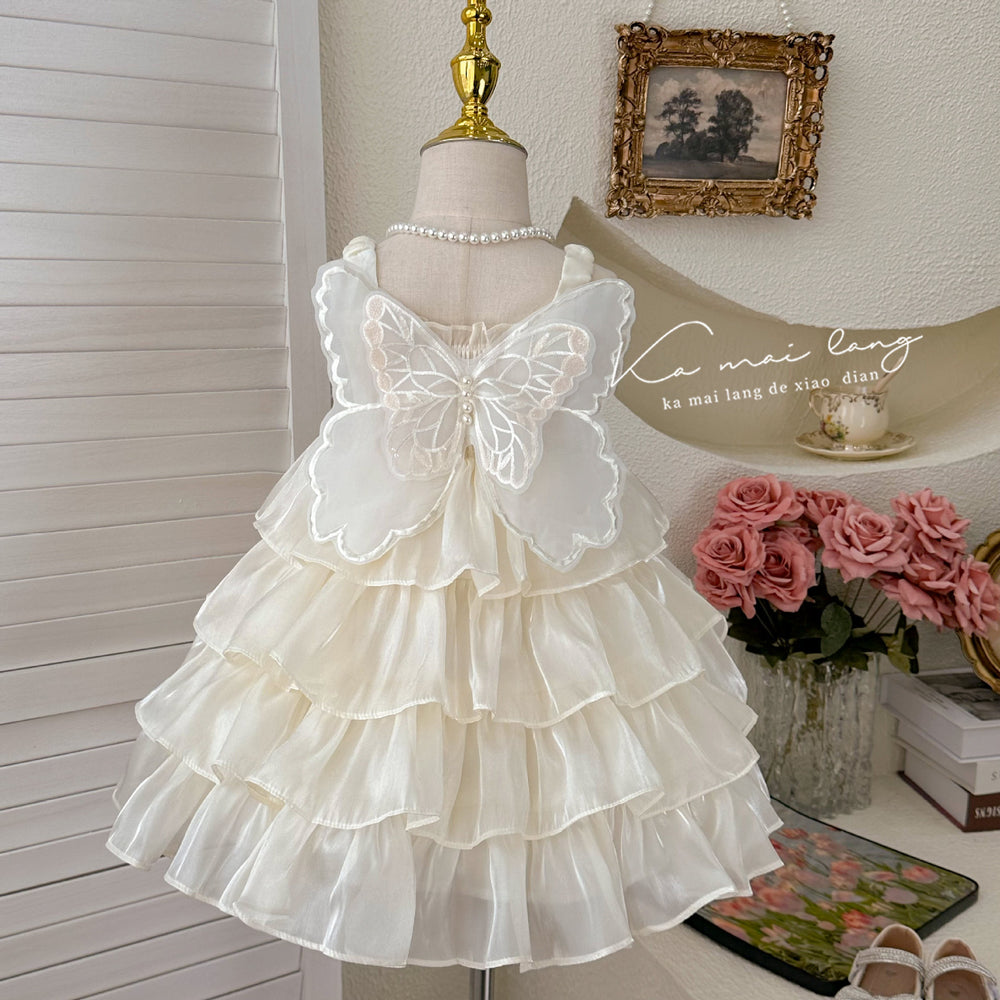 Girls' dress  summer new style chic butterfly wing super fairy cake dress