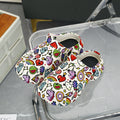 2025 summer new women's clogs - cute cartoon print, closed-toe, chunky sole, girly beach sandals