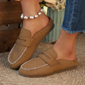 Exportplus size spring bean shoes flats slippers one-leg exportplus size lazy half slippers wholesale