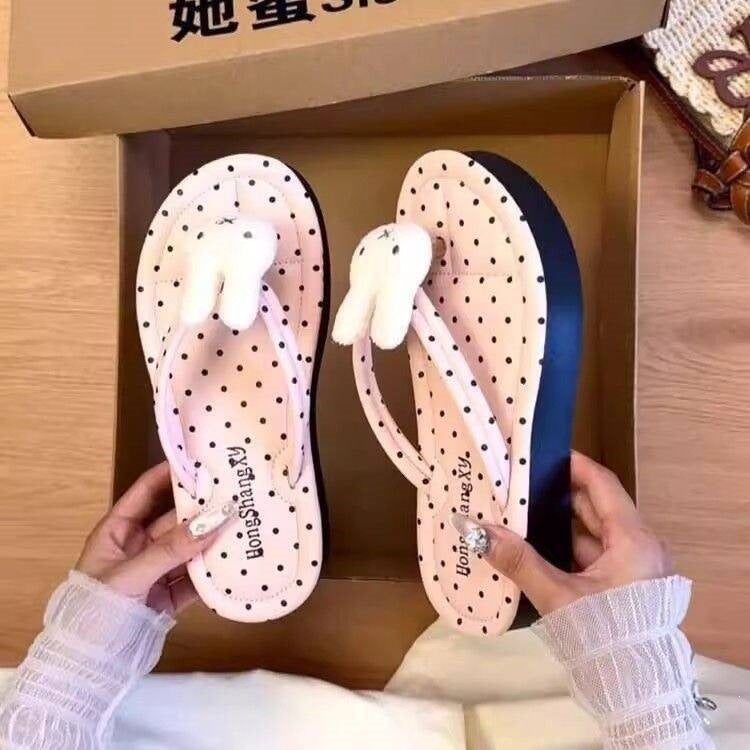 Outwearplaid summerfashionpopulareasiest for matchfairy stylecasualheight-increasing soft bottom flip-flop sandals