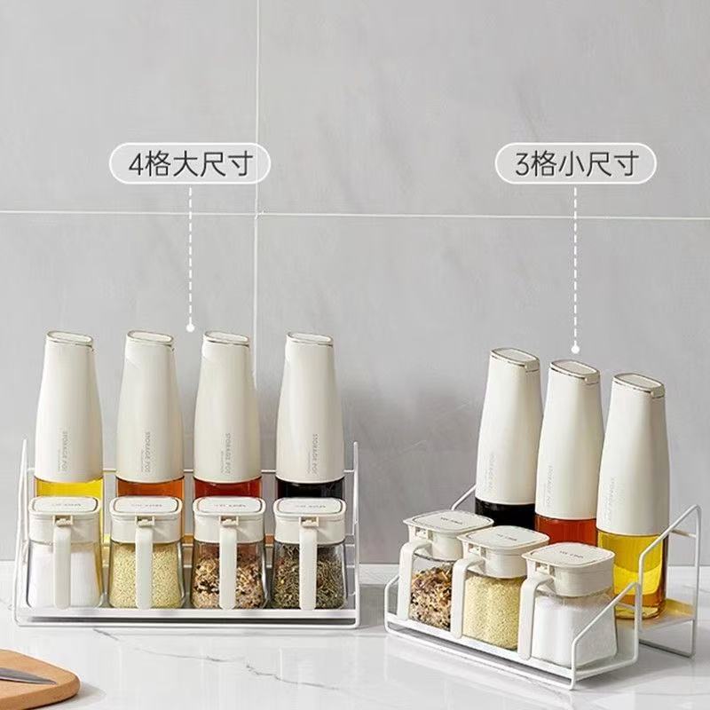 Seasoning jar and oil pot combo - home kitchen set: salt shaker, spice container, storage box, airtight condiment bottles, and sugar bowl