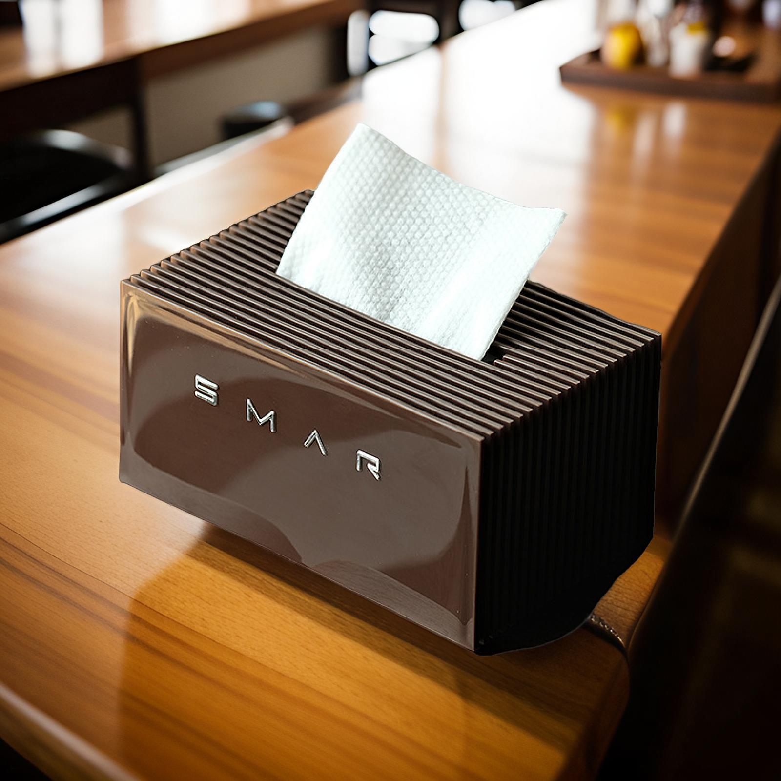 Minimalist Nordic style tissue box, high-end light luxury paper box in living room, creative desktop paper box for household coffee table ornament