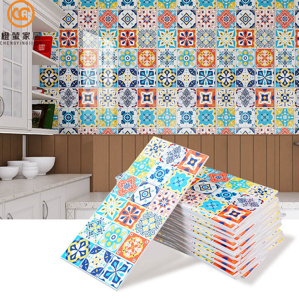 Imitation ceramic tile wall sticker wallpaper self-adhesive tape glue renovation beautification aluminum plastic panel wall decoration dirt-resistant renovation  special supply