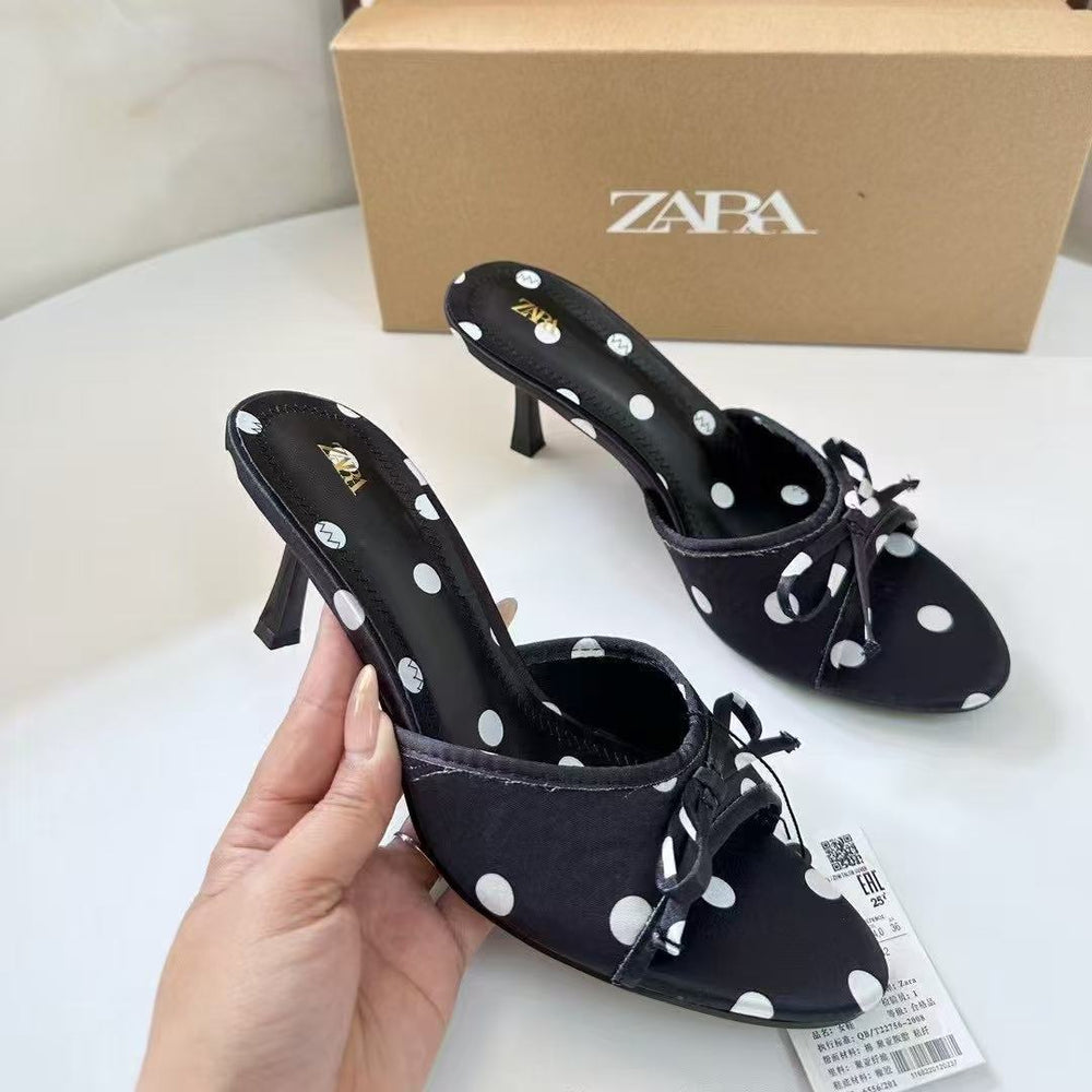Za's new arrivals are absolutely stunning on foot! retro polka dot strappy high heel sandals, the sexy sandals of 2025
