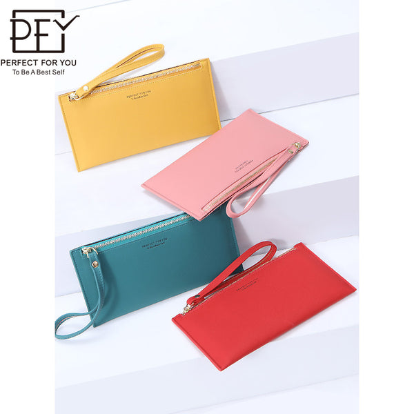 Forever young ladies wallet  long pu mobile phone wallet ultra-thin simple trend purse wholesale
