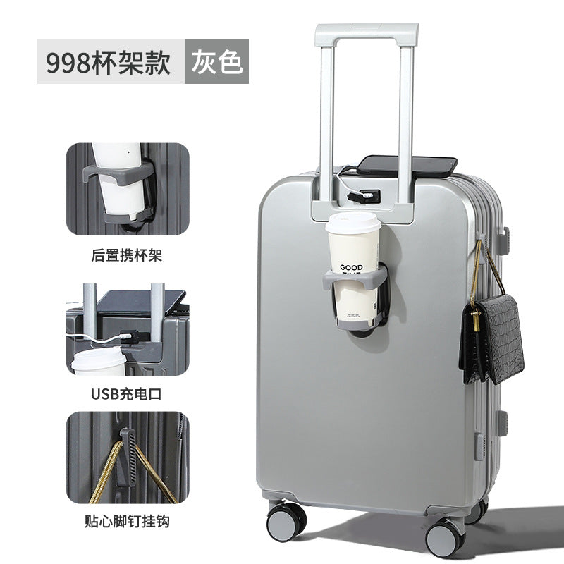 Luggage cup holder Internet celebrity 20 inch 240,000 wheel password case 26 durable and sturdy suitcase trolley case