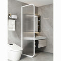 Minimalist chic bathroom tempered glass shower screen - water ripple design, wet & dry separation