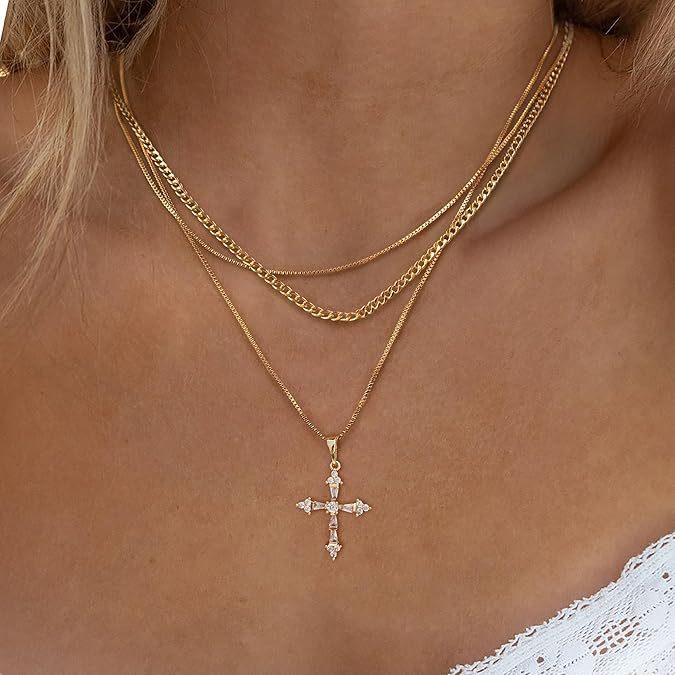 Fashionexportfashion cross necklaceelegant small cross pendant clavicle chain girls atmosphere jewelry necklace
