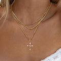 Fashionexportfashion cross necklaceelegant small cross pendant clavicle chain girls atmosphere jewelry necklace