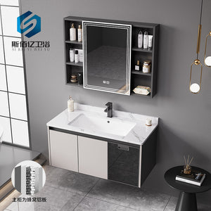 Bathroom thickened space aluminum honeycomb bathroom cabinet wash basin wash storage cabinet waterproof moisture-proof smart beauty mirror