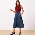 Fashion dark blue skirt for women new arrivalexport hot-selling large swing fashion denim skirt washed denim skirt