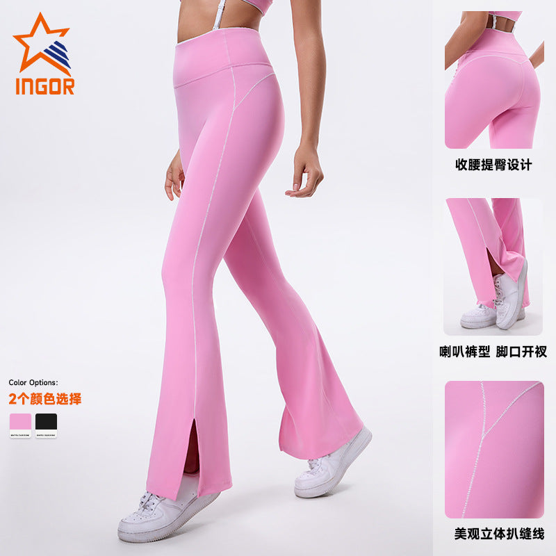 high waist butt lift yoga pants women's fashionoutwear peach butt outdoor sports fitness pants without front wave loose pants