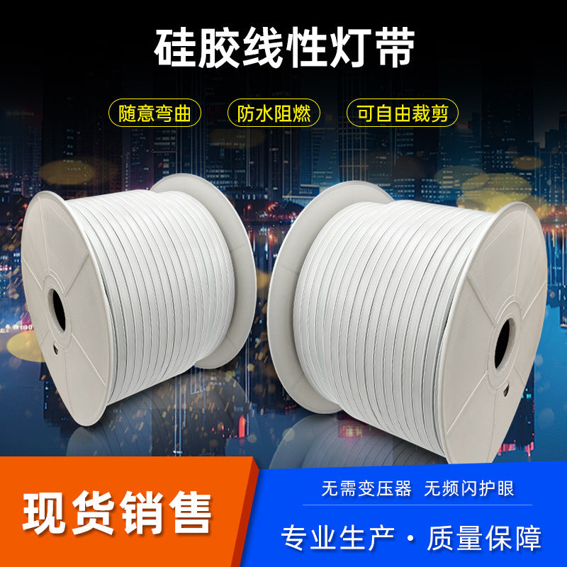 Cross-border direct supply high-voltage light strip 1010 silicone 24V/12V/220V flexible outdoor lighting engineering linear light strip