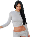 hot-selling casual women's suit silm pure color pullover t-shirtcrop topshorts street fashion classy sense outfit