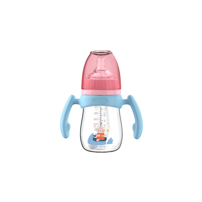 English boxed pacifier 210/240/300ml cactus series with handle PP bottle with straw