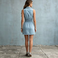 Amazon cross-border fashion: sexy & trendy european & american sleeveless bodycon zip-up jumpsuit dress - new summer collection
