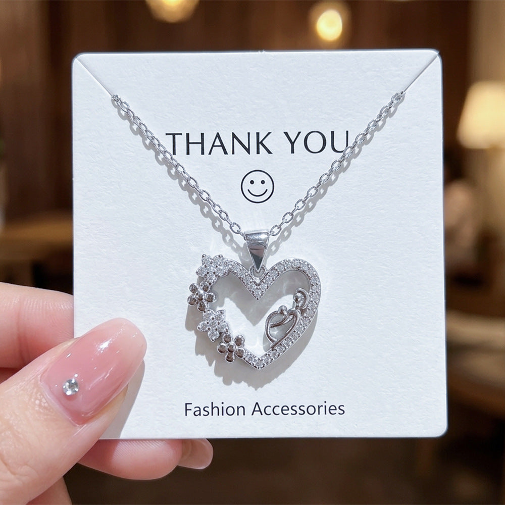 Mother's day bestseller: copper-plated zirconia heart necklace - women's luxury fashion, unique design, perfect holiday gift, choker jewelry