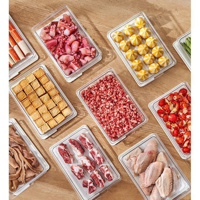 Refrigerator finishing storage box Food grade frozen meat special storage box Microwave oven heating fresh-keeping box sub-packing box