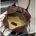 Korean ins genuine leather 2025new arrivalniche style boston bag women's casualeasiest for matchsatchel bag crossbody small square bag