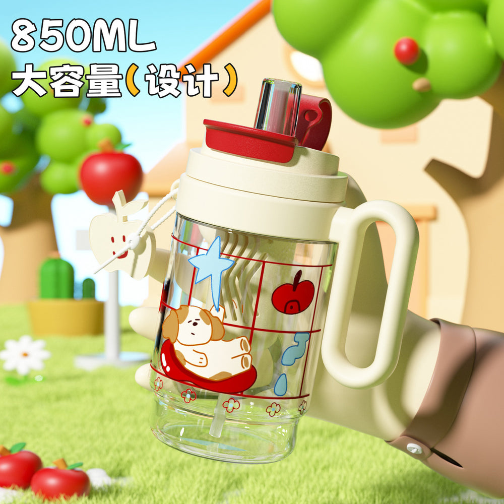 Water cup for girls, good-looking, cute, large-capacity straw cup, plastic summer jumbo cup, new arrival tea ice cup
